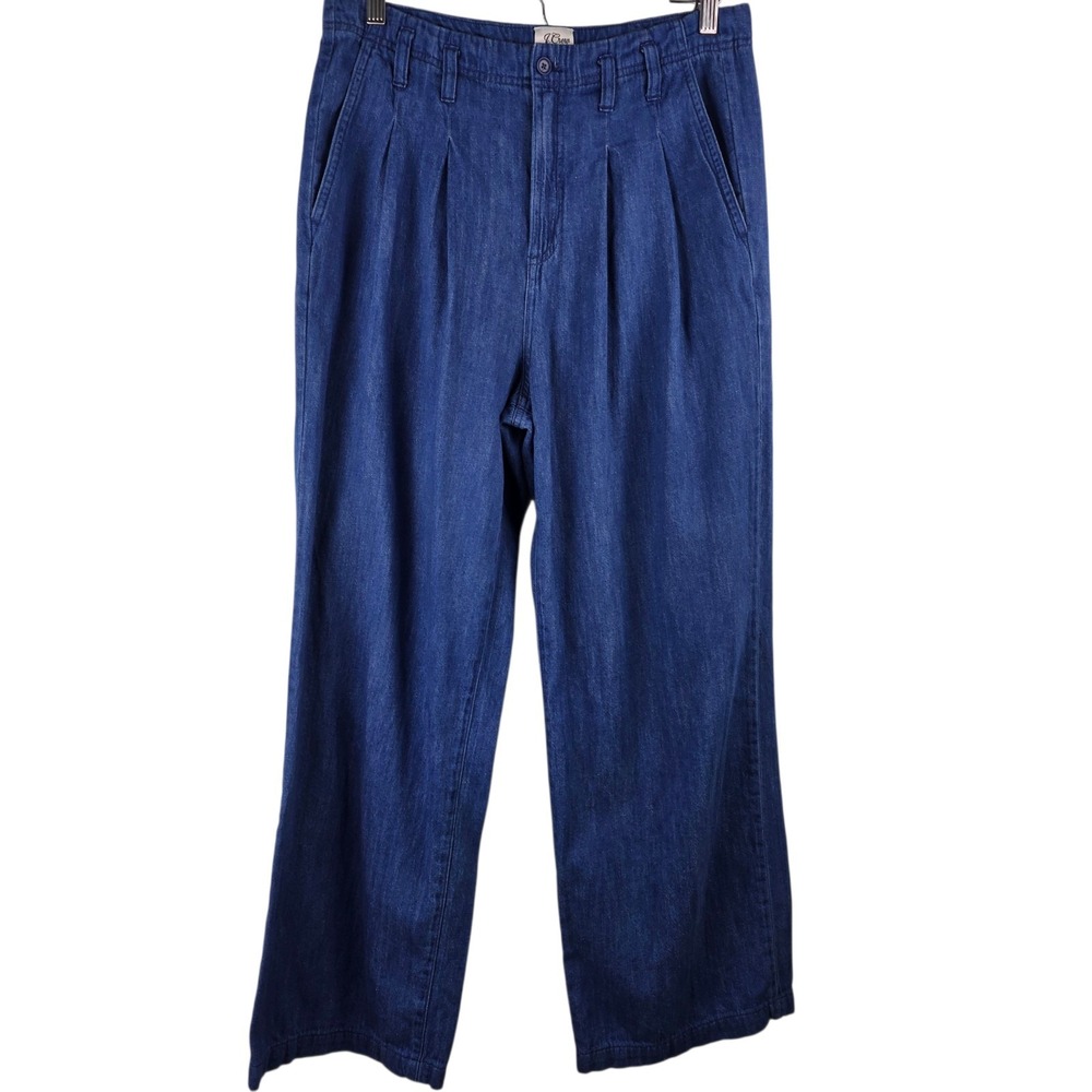 J. Crew Wide Leg Pants in Deep Indigo Blue